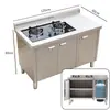 Gabinete de Cocina de Acero Inoxidable 304 Estilo Gabinete Fregadero Lavado de Manos Lavado de Verduras Fregadero de Gabinete Integrado Plataforma de Fregadero de un Solo Tazón