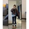 2024 Estilo Coreano para Mujer Suelto Talla Grande Cálido y a la Moda Invierno Nuevo Estilo Pequeño Americano Pan Grueso Ropa Exterior
