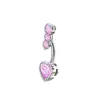 Nuevos Anillos para Ombligo Rosas con Lazo Estilo Europeo y Americano, Diversas Joyas para Piercing con Circonitas de Gran Venta, Accesorios para Anillos de Ombligo