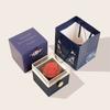 Caja de Regalo de Rosas de San Valentín Tanabata Caja de Joyería de Flores Eternas Giratoria Caja para Anillo de Propuesta Confesión Caja de Empaque de Regalo
