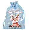 Novas Sacolas de Juta com Cordão de Natal Transfronteiriças 2025, Sacolas de Lona Grossa para Presente e Doces, Conjunto de Sacolas de Presente de Natal