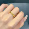 Anel olho de gato anel liso anel ondulado anel de moda luxo simples sólido fechado anel de casal de ouro anel de titânio