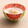 Tigela de Melancia com Rosto Sorridente de Fábrica Tigela de Cerâmica para Sopa e Macarrão Doméstica Tigela de Frutas Comercial de Alta Qualidade Tigela de Arroz Tigela de Sopa com Cor Esmaltada por Baixo para Restaurante