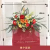 Nuevo Estilo Chino Señal de Agua Artificial Juego Completo de Trípode Floral Bolsa de Papel Combinación de Flores Celebración de Inauguración de Exposición Metabo