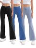 Pantalones de Yoga Europeos y Americanos de Cintura Alta Levanta Glúteos con Cordón, Sensación de Segunda Piel, Alta Elasticidad, Sin Costuras, Moldeadores, Pierna Ancha, Ligeramente Acampanados, Pantalones Largos Deportivos Casuales