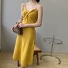 Vestido Jiazi com Alças Cruzadas com um Temperamento Ladylike, Vestido de Suspensório para Socialites, Vestido Doce e Sexy para Mulheres B7188