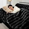 Estilo luxo leve coelho pelúcia manta de sofá atacado inverno espessado bolha veludo toalha de sofá cor sólida capa de sofá comércio exterior