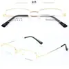 Armazón de gafas de moda semi-al aire con aleación de titanio con memoria, apto para gafas de prescripción y de lectura, ultraligero y cómodo, unisex