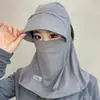 Sombrero de sol de seda de hielo con cubierta facial, sombrero para el sol para verano, protección UV, protección para el cuello para exteriores, sombrero de sol a prueba de polvo para ciclismo