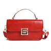 Bolso de Mano Pequeño Cuadrado de Cuero con Cera de Aceite para Mujer 2026 Nuevo Estilo Bolso de Hombro Versátil Simple con Cerradura Bolso Cruzado de Moda para Mujer