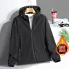 Jaqueta com capuz plus size para homens, casaco de outer wear casual da moda para primavera e outono, à prova de vento, de manga comprida, sobretudo masculino