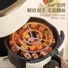 Freidora de Aire Doméstica para Cocina, Soporte Vertical Especial para Brochetas, Estante Colgante de Acero Inoxidable para Barbacoa, Parrilla Redonda Colgante para Brochetas de Carne