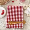 Tecido 100% algodão tingido em fio lavado, tecido xadrez estilo coreano com padrão Chaoyang vermelho, adequado para roupas femininas, roupas infantis, bolsas, acessórios de cabelo e elásticos de cabelo DIY