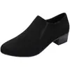 Nuevos Zapatos de Salón de Boca Profunda Mate para Mujer 2025 Otoño Estilo Coreano Zapatos de Trabajo Versátiles Tacón Grueso Punta Fina Tacones Altos