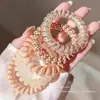 Cuerda para el pelo de color de chica dulce de moda, cuerda para el pelo de línea telefónica, banda de goma de alta elasticidad y duradera, accesorios para el pelo de mujer