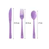Plato de Foco Más Vendido Cuchillo de Gama Alta, Tenedor y Cuchara de Plástico Desechable Cuchillo, Tenedor y Cuchara Rosa Amarillo Verde Morado Decoración de Evento de Fiesta