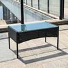 Silla de ratán para patio exterior, mesa de té, juego de cuatro piezas, terraza de jardín, villa, combinación de sillas de ratán, muebles de ocio para hotel