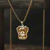 Collar Colgante Morkie Linda Dama Joyería de Dibujos Animados Acero Inoxidable Dorado Collar de Perro de Dibujos Animados