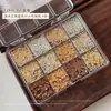 Decoraciones para Uñas con Lentejuelas de Estrella Color Café Otoño/Invierno 12 Compartimentos Mixtos Lentejuela para Uñas con Patrón de Pentagrama Maillard Puntos