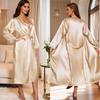 Pijama de Tirantes para Mujer Wenhua Transfronterizo Primavera y Verano Vestido Holgado de Tirantes Bata Ropa de Casa Moda Conjunto de Camisón Largo Wp22108