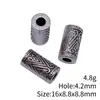 16X8.8X8.8Mm 4.8g Contas Tubulares Longas com Padrão Geométrico Multicor e Furos Grandes Acessórios DIY