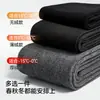 Leggings de Talla Grande para Mujer, Otoño e Invierno Adelgazantes con Rayas Verticales, Térmicos con Forro de Polar, Medias Gruesas Grises