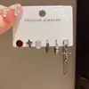 Brincos de Corrente Cruzada Exagerados Retro Franceses Individuais para Mulheres Moda Design Simples Sensação Doce Estilo Cool Joia de Orelha