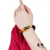 Pulseira de obsidiana olho de arco-íris obsidiana dourada sorte cinco elementos Deus da Riqueza cinco caminhos pulseira para homens e mulheres casal