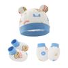 Comércio exterior Europa e Estados Unidos chapéu fetal de recém-nascido chapéu de bebê luvas de bebê cobertura de pé chapéu de bebê conjunto de três peças 8922023
