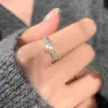Anel de Trigo e Pérola Estilo Coreano Simples para Mulheres, Design Exclusivo de Nicho de Alto Padrão, Elegante na Moda, Anel Versátil de Luxo Leve