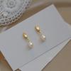 Brincos de Pérola Personalizados da Moda para Mulheres, Brincos com Design de Nicho, Brincos de Pérola Curtos Simples, Brincos Versáteis
