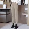 Calças Harlan Outono e Inverno com Forro de Lã Calças Casuais 2024 Novas Slim Cintura Alta Reta Quentes Calças Largas Skinny