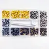 240 Juegos Cuatro Colores Dos Tamaños Metal Artículos de Cuero Decoración Remaches de Doble Cara Clavos de Tachuela Clavos de Cabeza de Madre Juego de Herramientas