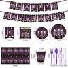 Tema Calavera de Halloween Fiesta Navideña Fiesta de Cumpleaños Plato Mantel Desechable Bandera Vaso de Papel Pañuelo