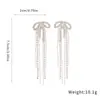 Brincos de Franja Laço de Diamante para Mulheres, Super Fada, Brincos Doces Elegantes, Brincos de Nicho de Alta Qualidade, Design de Nicho