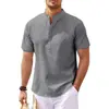 Nova Camisa Polo Tecida com Textura Solta Retrô para Homens Verão 2025 Camiseta Retrô com Gola Lapela Manga Curta Respirável