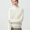 Suéter de Cachemira para Bebé Otoño Invierno Estilo Nuevo para Mujer Engrosado Cuello Semi Alto Tejido de Cable Elegante Adelgazante Tejido de Punto Capa Base