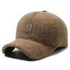 Chapéus de Inverno para Homens de Meia-Idade e Idosos, Gorros à Prova de Vento e Quentes, Chapéus de Lã Grossos com Forro de Fleece para Viagens ao Ar Livre
