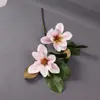 Flor de magnólia artificial extra grande, novo estilo chinês, textura realista feita de material adesivo de múltiplas folhas, adequada para decoração de casa e fotografia