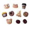 Biscoito Donut Café Urso Capa de Celular Acessórios de Resina Material DIY Atacado Grão de Café Adesivos de Geladeira Fofo