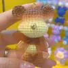 Chaveiro de Urso de Lã de Resina Desenho Animado Criativo Casal Mochila Escolar Celebridade da Internet Urso Pingente Feminino Requintado Chaveiro de Carro