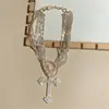 Collar con un Diseño de Calle para Mujer, Presentando un Colgante de Cruz de Nicho, Joyería de Estilo Hip-Hop Europeo y Americano, Moda Minimalista Única y Moderna, Gama Alta