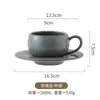 Caneca de Café de Cerâmica Grossa Estilo Japonês Transfronteiriça, Xícara e Pires para Café Gelado Pour-Over de Uso Comercial, Caneca Cerâmica Sólida Colorida Formato de Ovo Estilo Europeu para Exportação