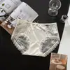 Bragas sexy de encaje estilo francés de cintura media, satén de lujo ligero, cómodos y transpirables, calados para mujer 3939