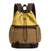 Mochila de Moda Deportiva para Exteriores Tela Lavada Ligera con Cordón para Estudiante Universitario Hombre y Mujer Bolso Escolar Marca de Moda Color Contrastante Mochila para Mujer