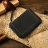 Amazon Cubierta Protectora de Cuero Genuino de Alta Calidad para Tarjetas Bancarias, Portatarjetas Multifuncional, Billetera Retro de Cuero Crazy Horse, Cartera
