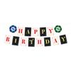 Decoración de banderas para fiestas temáticas de casino, naipes, pancarta de feliz cumpleaños, fichas de juego, adornos de bandera colgantes