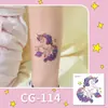 Pegatinas de Tatuaje de Unicornio de Dibujos Animados para Niños con Purpurina Impermeables Lindas Pegatinas para Cara de Fiesta Pegatinas para Brazos Estilo Nuevo Transfronterizo
