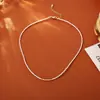 Fábrica de Origen Collar de Perlas Plata Rota Simple Moda Gama Alta Versátil Cadena para Clavícula Bañado en Oro Real Gargantilla