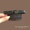 Peine Negro de Alta Gama con Pedrería Estilo Coreano y Japonés, Elegante y Sofisticado, Sencillo Accesorio para el Cabello, Peine de Doce Dientes para Mujer